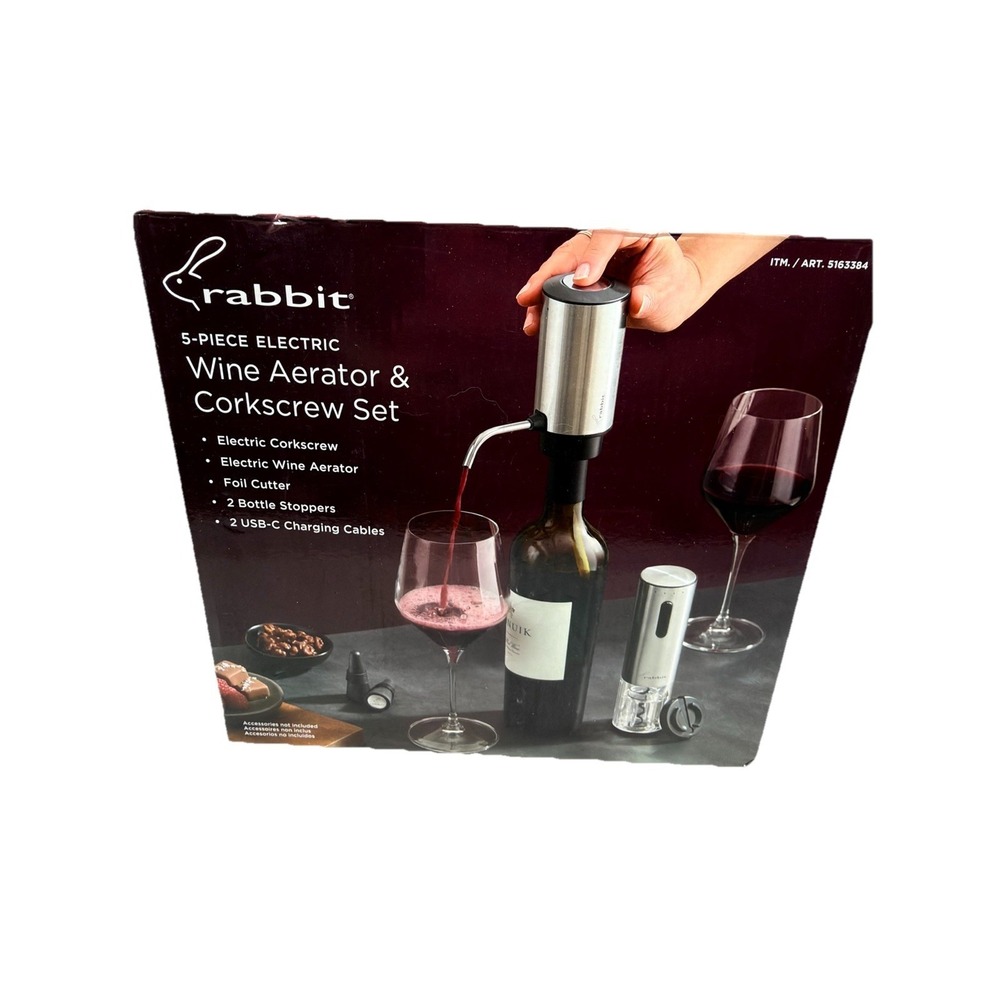 Rabbit‎ Electric Wine Tool Set - 5-Piece Wine Accessory Collection